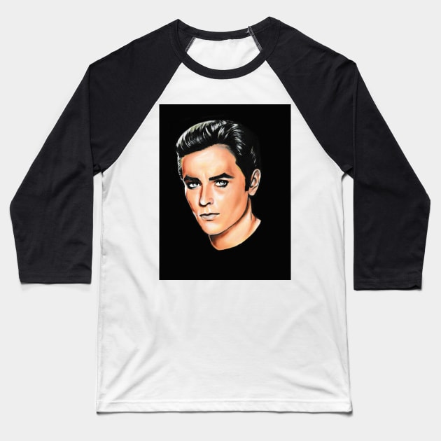 Alain Delon Baseball T-Shirt by Svetlana Pelin